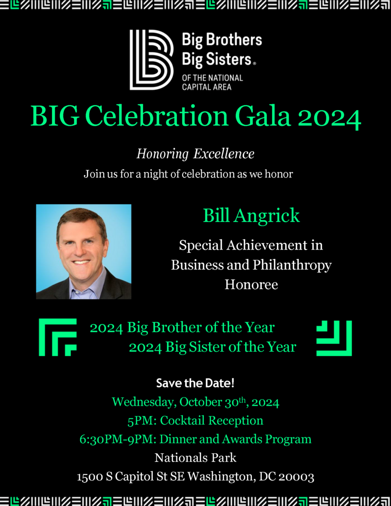 Big Brothers Big Sisters of the National Capital Area 2024 Big Celebration Save the Date banner